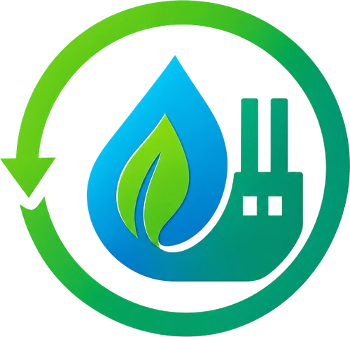 Emblema del proyecto GATEtoSUST: gota de agua con hoja y ecofactoría dentro de un círculo de circularidad